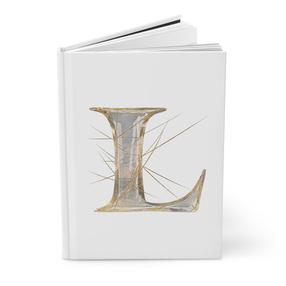 Golden Rutile Inspired Letter "L" Initial Hardcover Notebook
