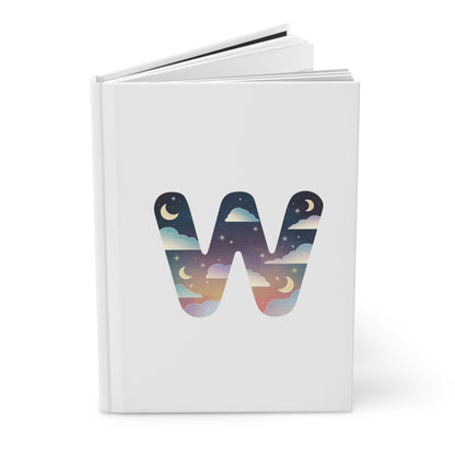 Celestial Dreams Initial 'W' Hardcover Notebook