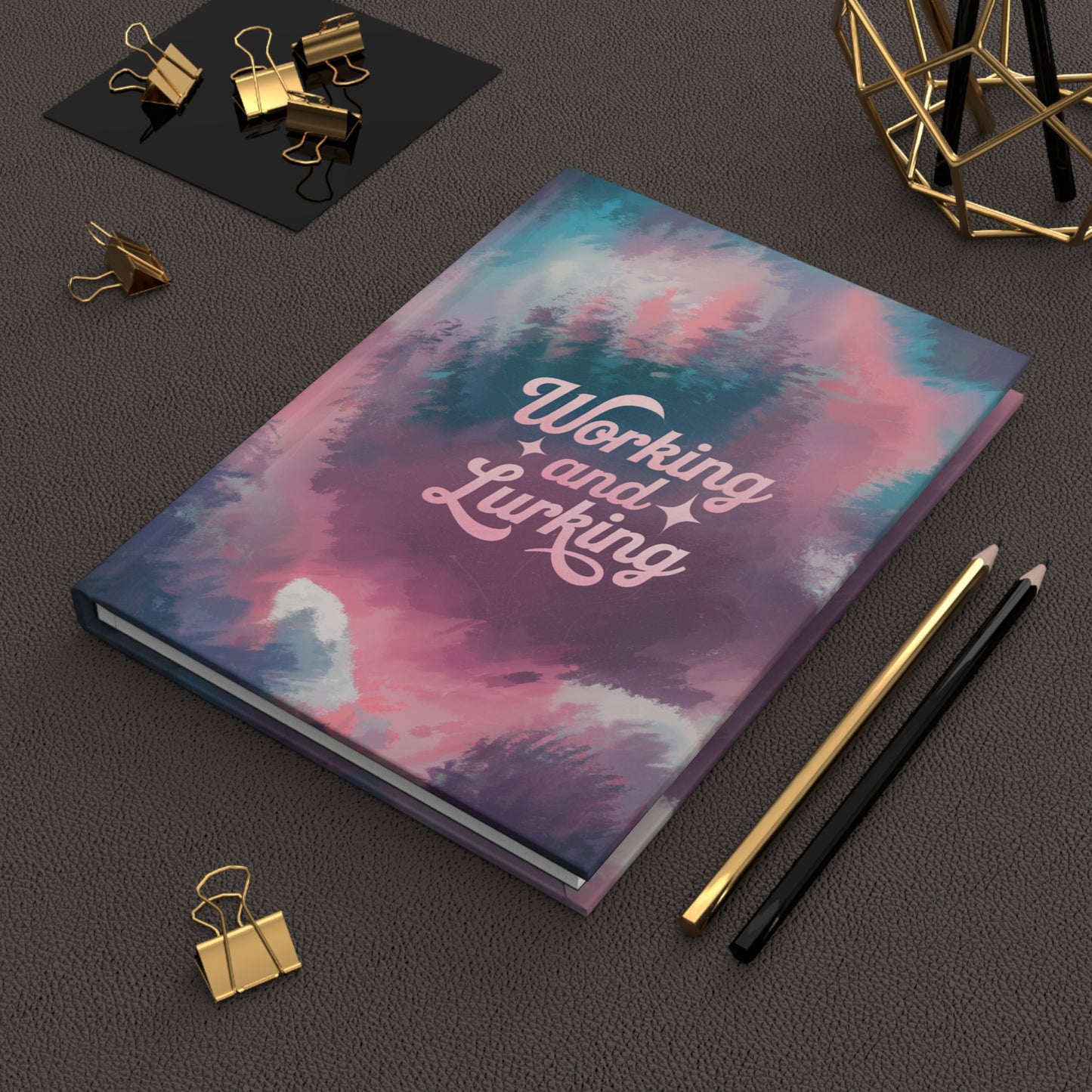 Working and Lurking Colorful Sky Hardcover Notebook