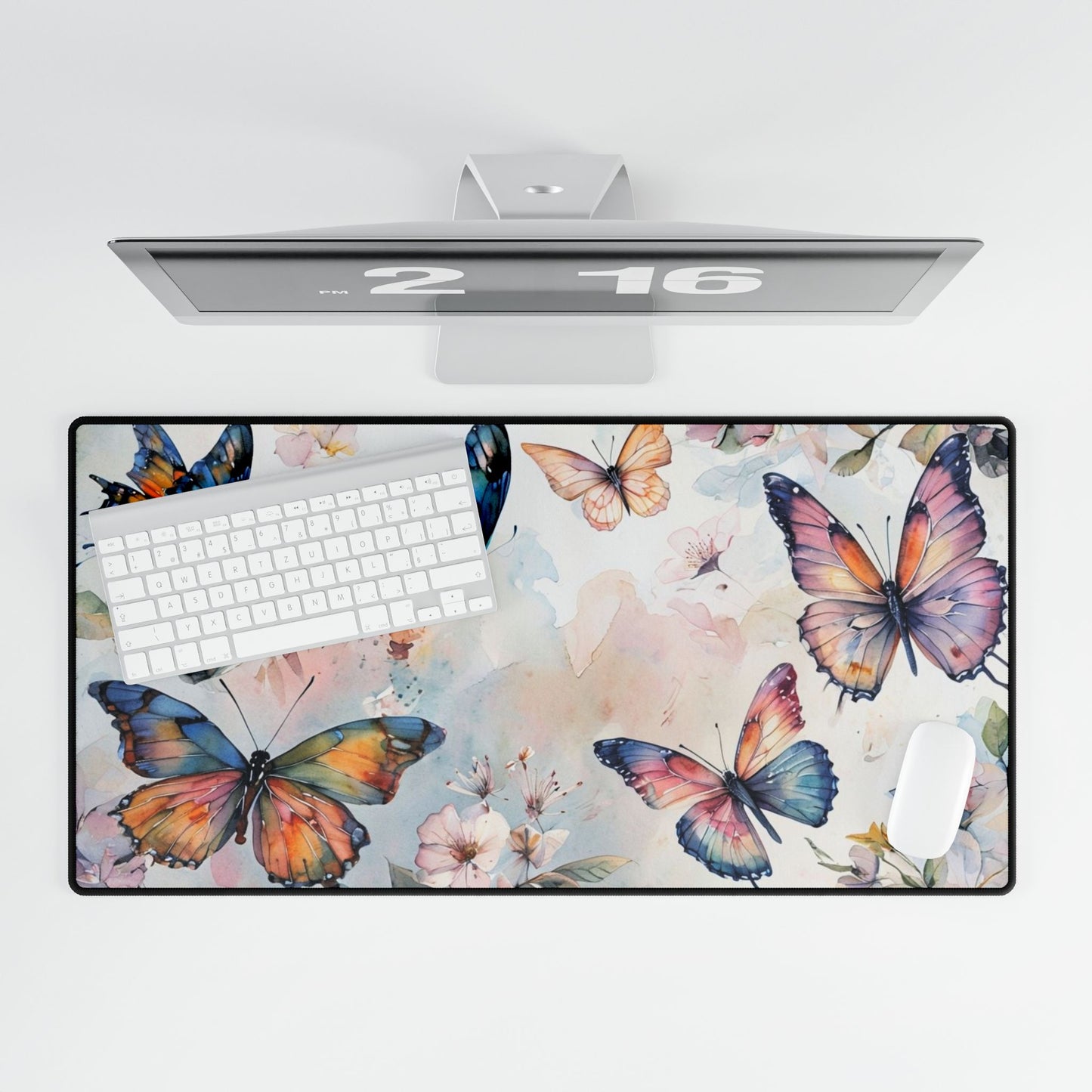 Water Color Butterflies Desk Mat