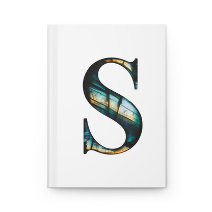 Labradorite Inspired Initial 'S' Hardcover Notebook