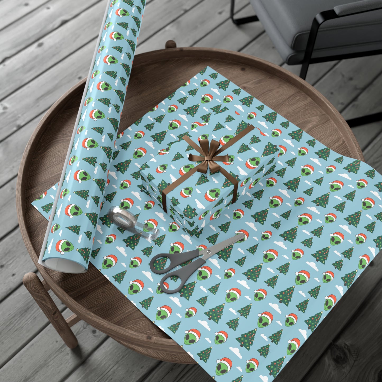 Christmas Alien Wrapping Paper Christmas Gift Wrap Holiday Gift Wrap Wrapping Paper Roll Gift Wrap Paper