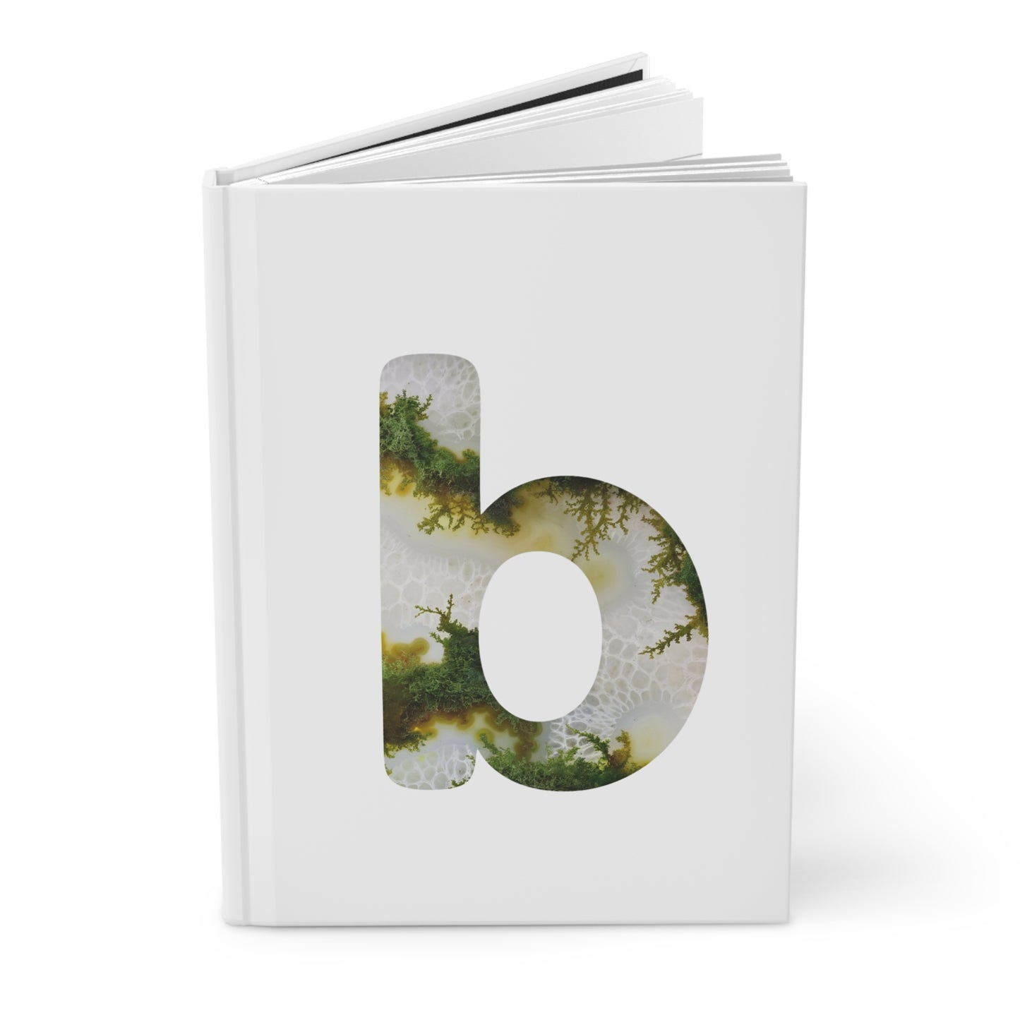 Moss Agate Inspired Initial 'b' Hardcover Notebook