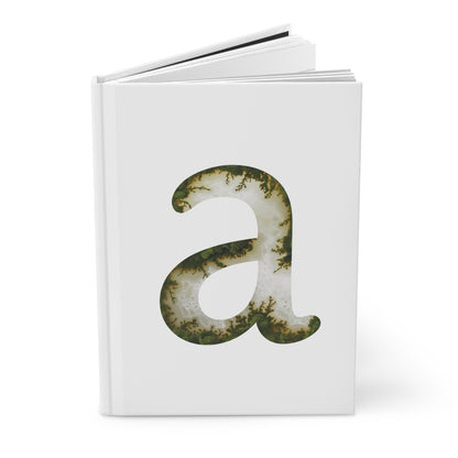 Moss Agate Inspired Initial 'a' Hardcover Notebook