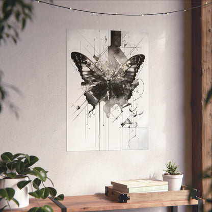 Monochromatic Butterfly Wall Art Poster