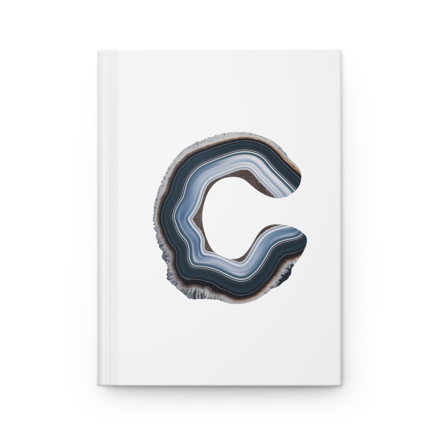 Banded Agate Inspired Initial 'C' Hardcover Notebook