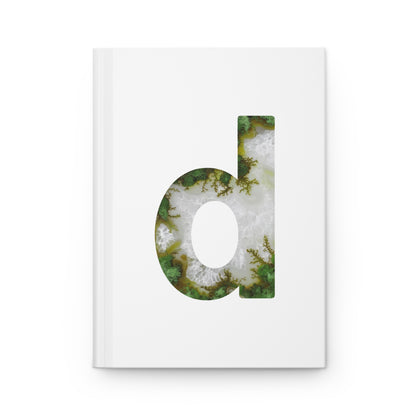 Moss Agate Inspired Initial 'd' Hardcover Notebook