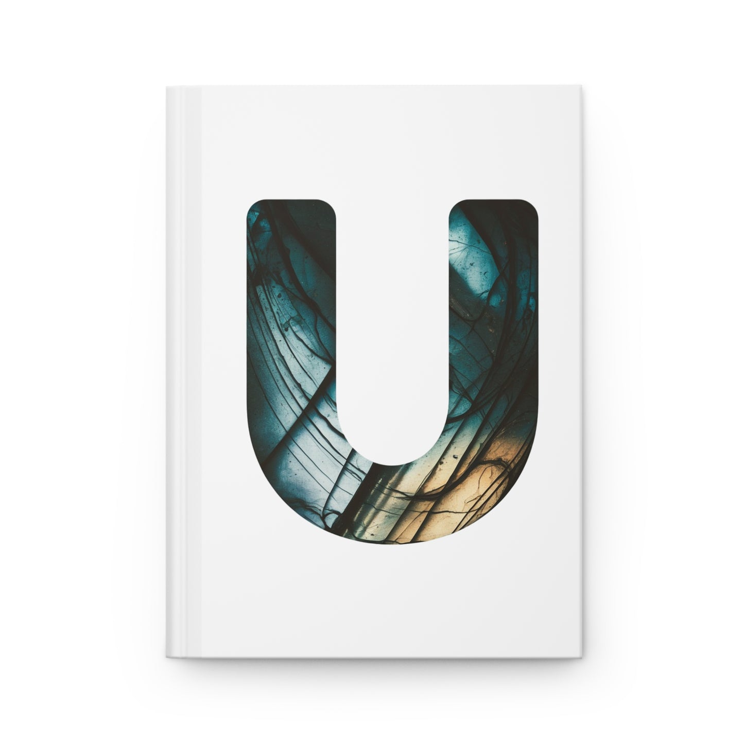 Labradorite Inspired Initial 'U' Hardcover Notebook