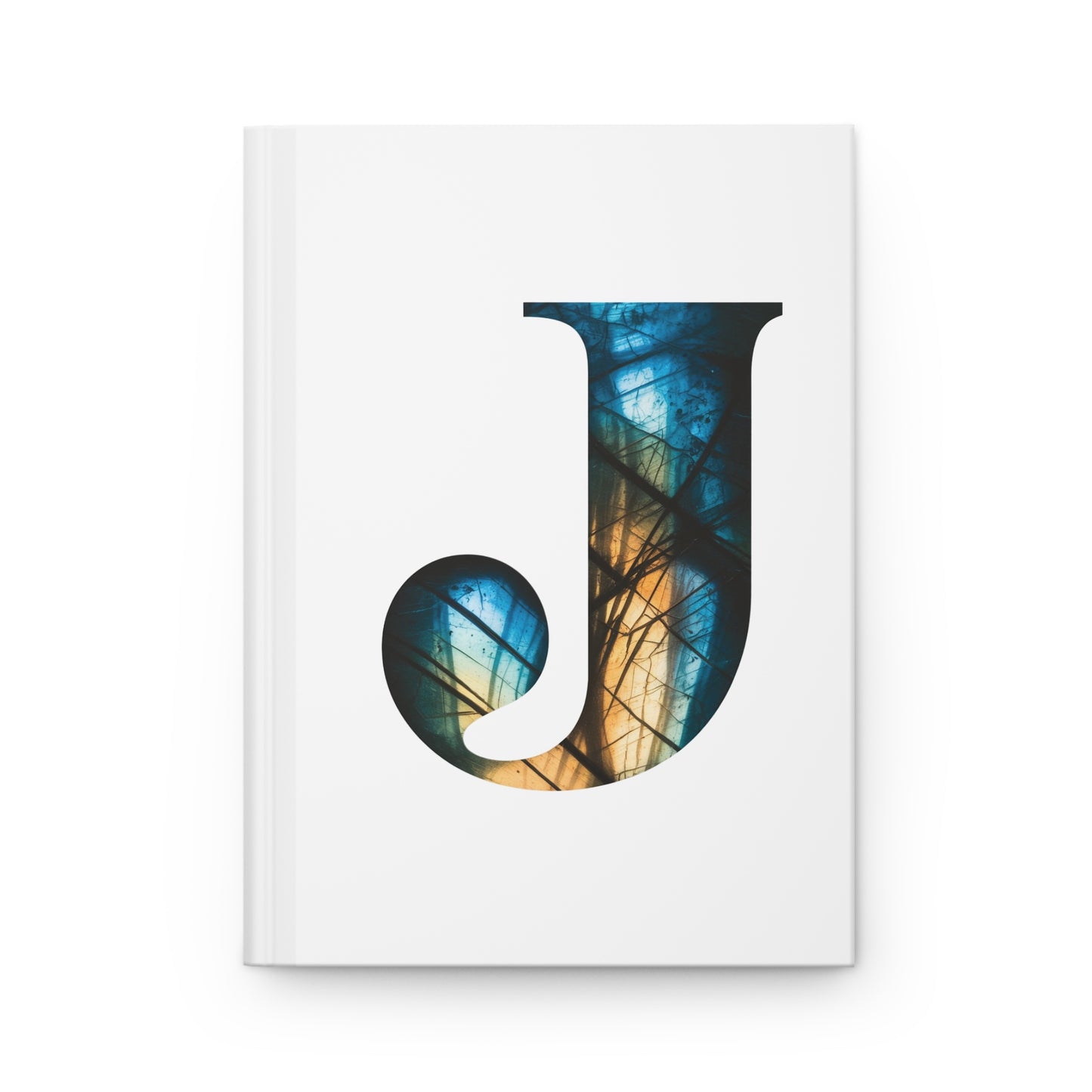 Labradorite Inspired Initial 'J' Hardcover Notebook