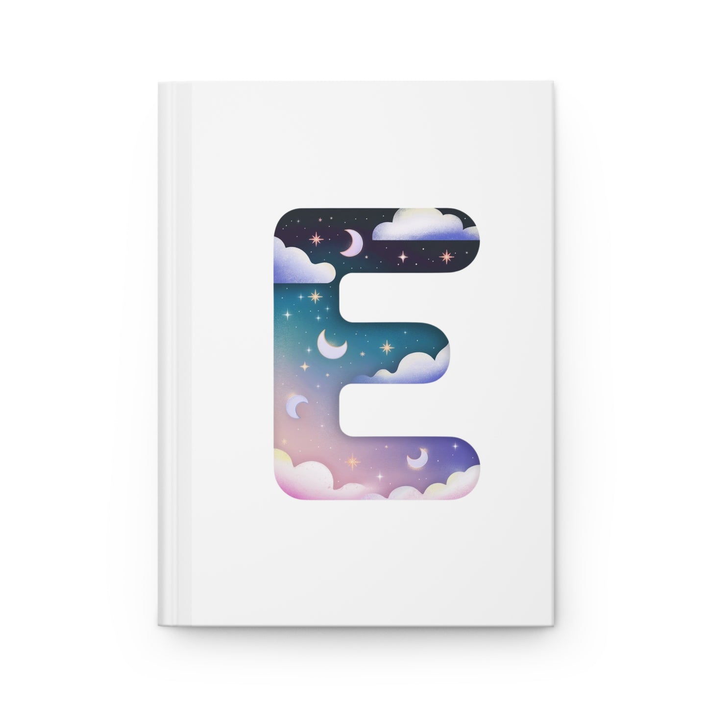 Celestial Dreams Initial 'E' Hardcover Notebook