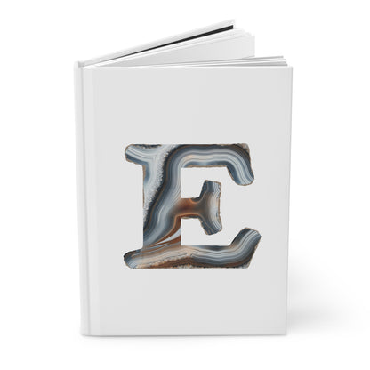 Banded Agate Inspired Initial 'E' Hardcover Notebook