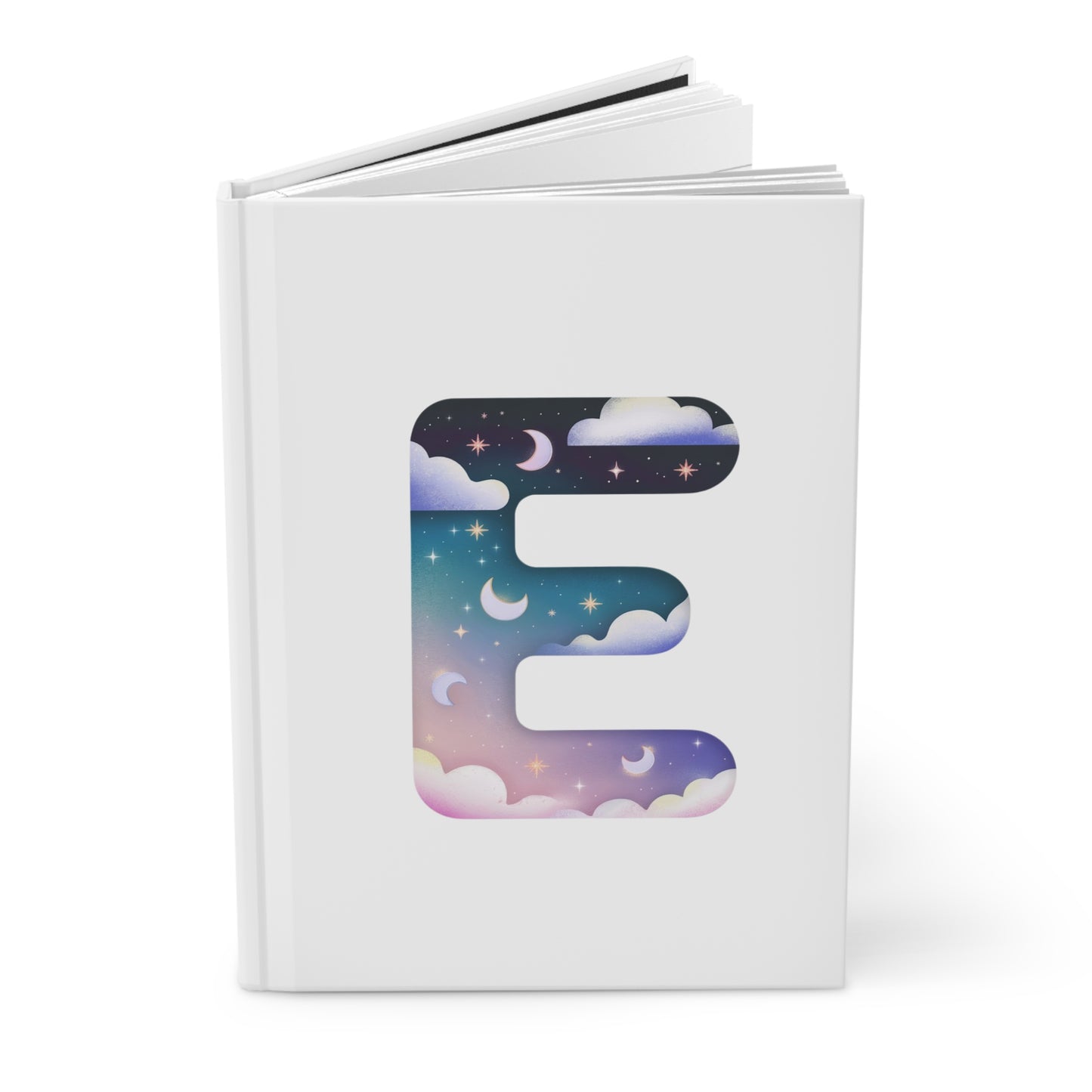 Celestial Dreams Initial 'E' Hardcover Notebook