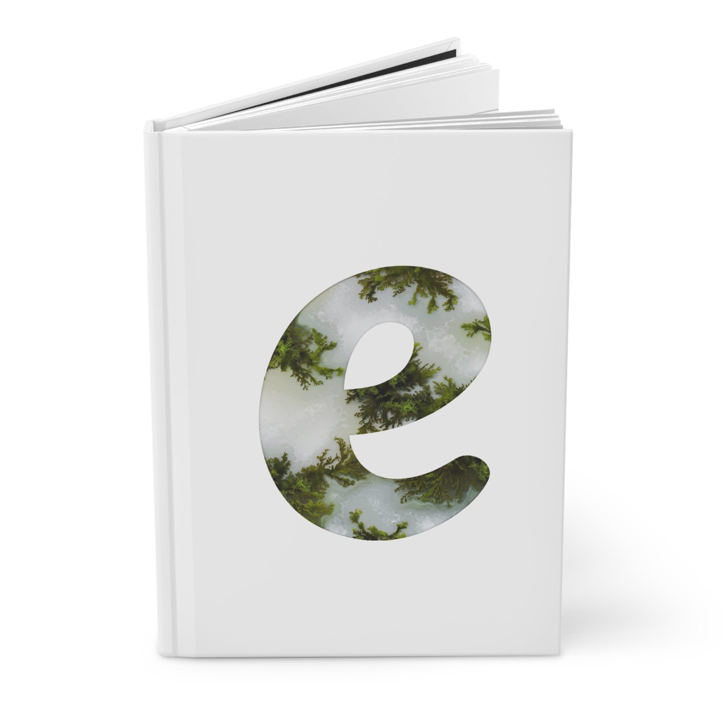 Moss Agate Inspired Initial 'e' Hardcover Notebook