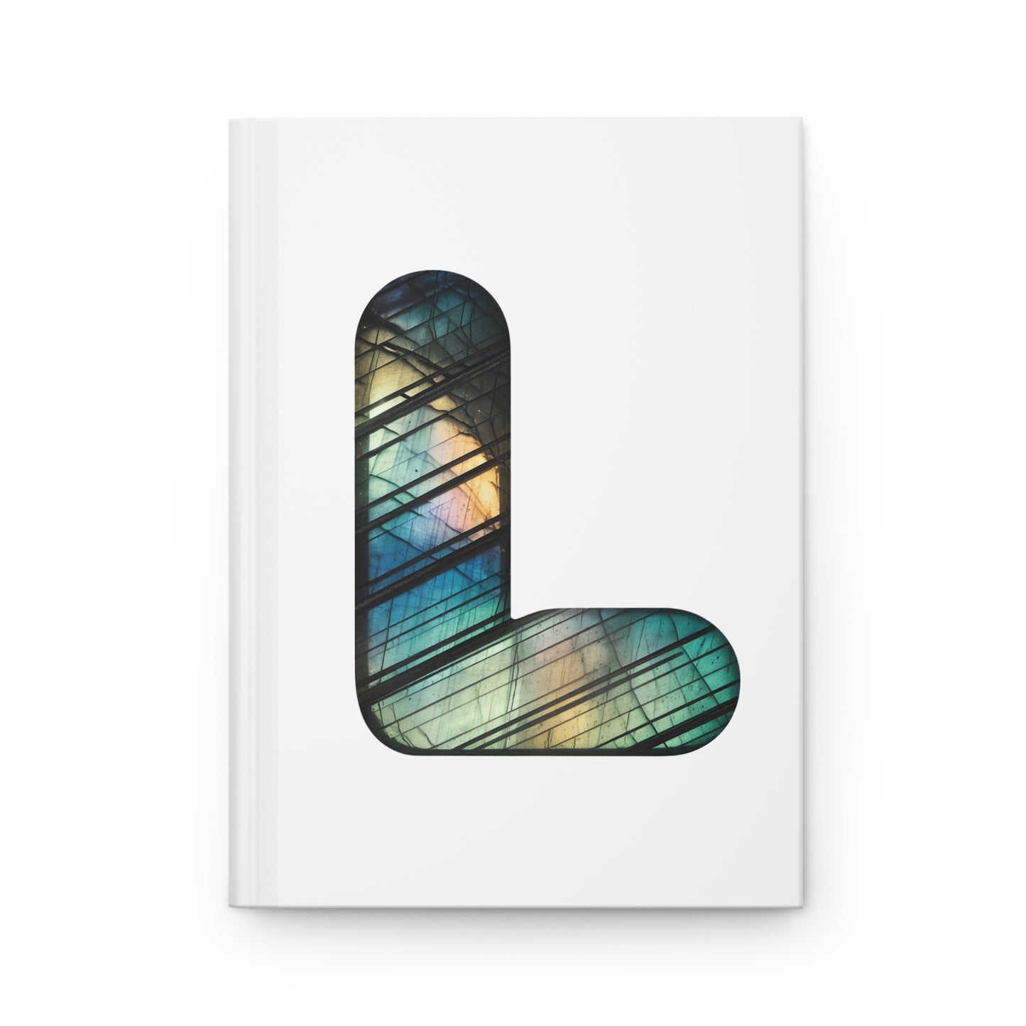 Labradorite Inspired Initial 'L' Hardcover Notebook