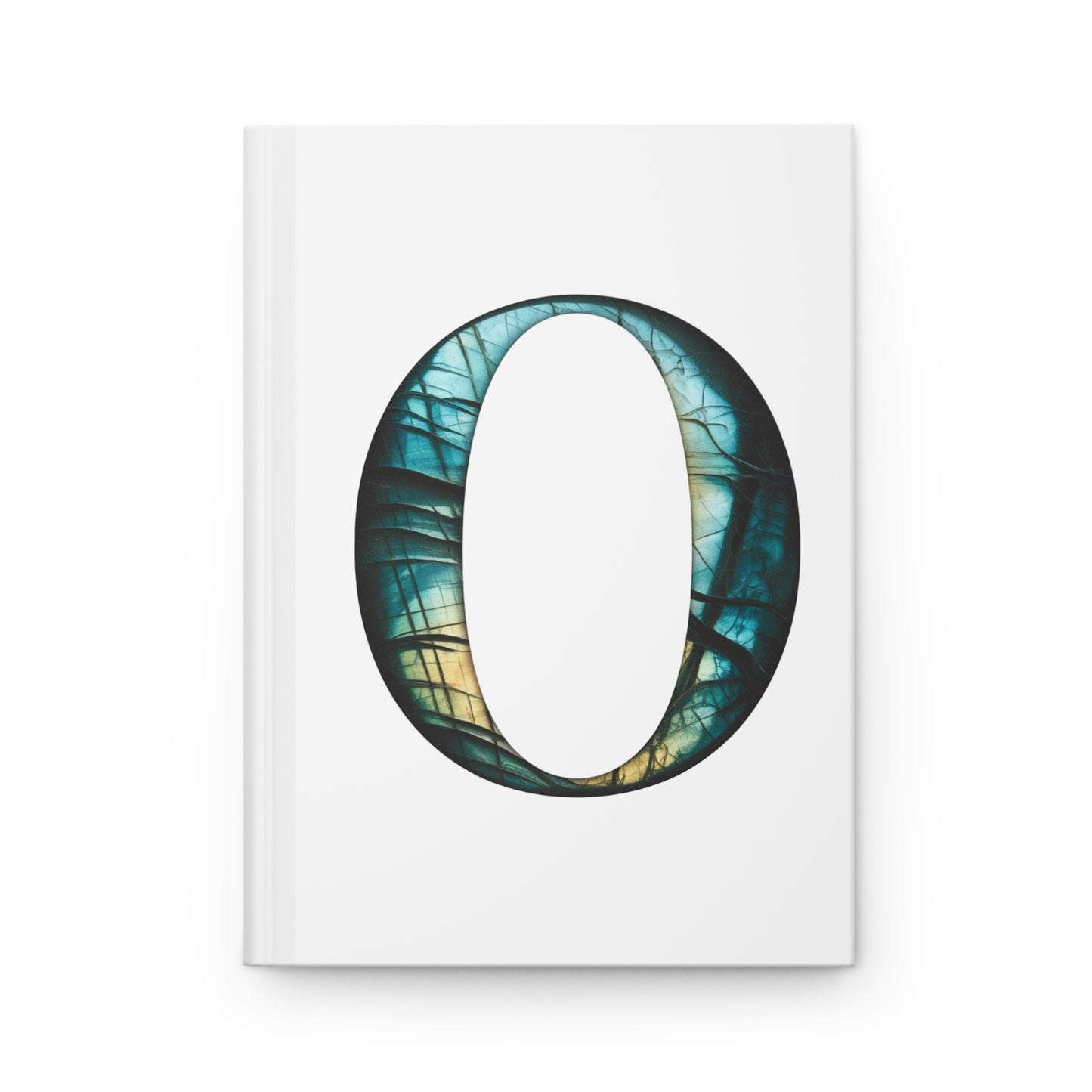 Labradorite Inspired Initial 'O' Hardcover Notebook