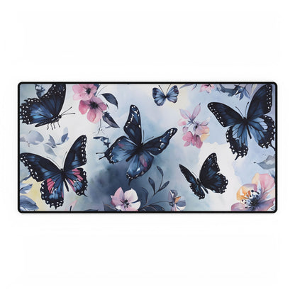 Moody Water Color Butterflies Desk Mat