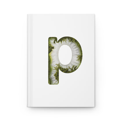 Moss Agate Inspired Initial 'p' Hardcover Notebook