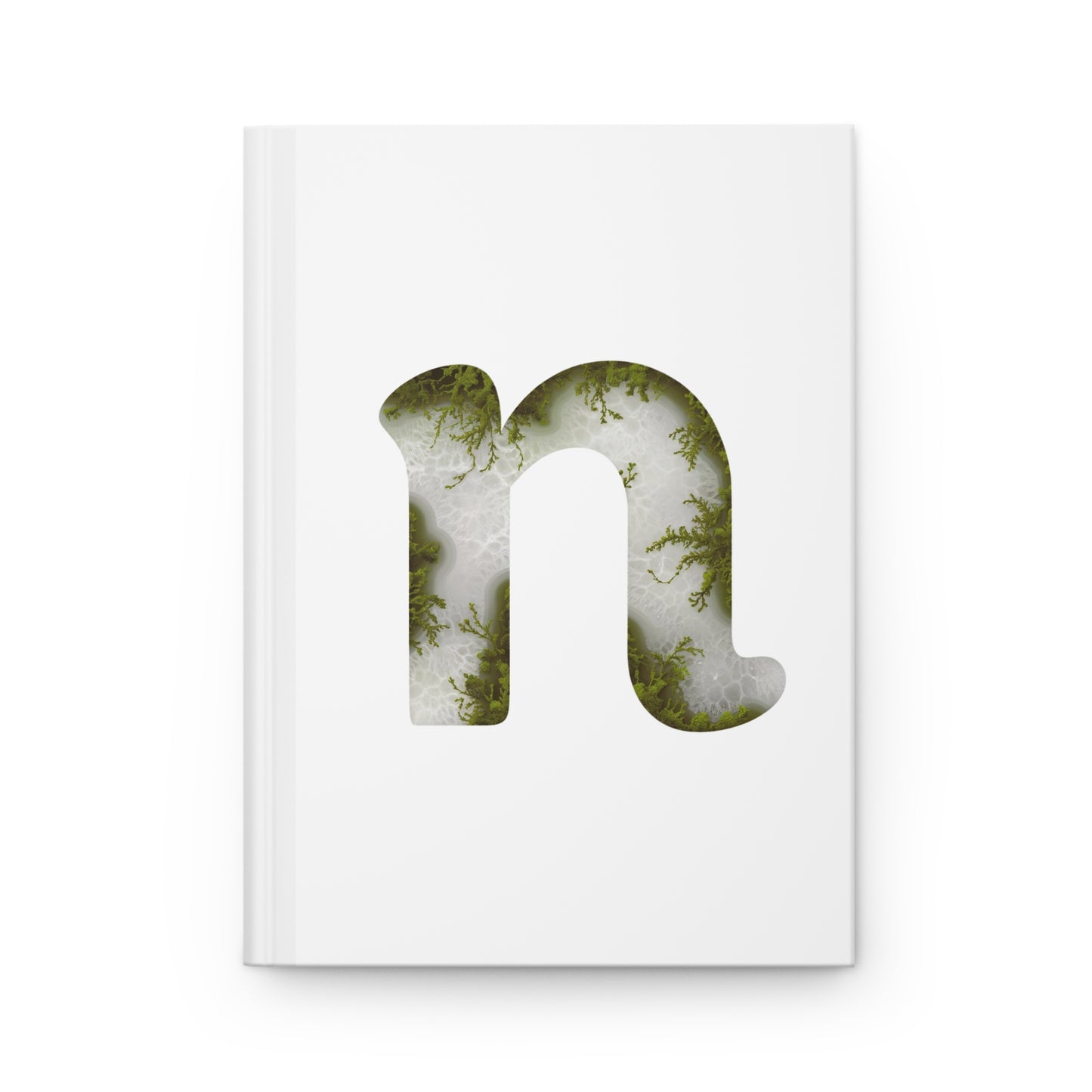 Moss Agate Inspired Initial 'n' Hardcover Notebook