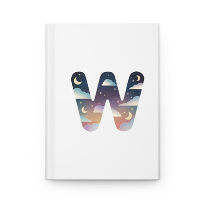 Celestial Dreams Initial 'W' Hardcover Notebook