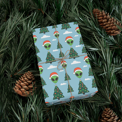 Christmas Alien Wrapping Paper Christmas Gift Wrap Holiday Gift Wrap Wrapping Paper Roll Gift Wrap Paper