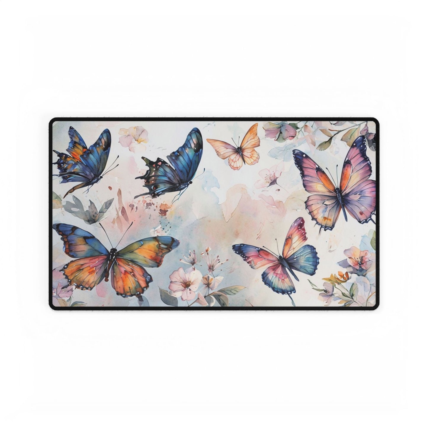 Water Color Butterflies Desk Mat