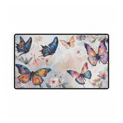 Water Color Butterflies Desk Mat