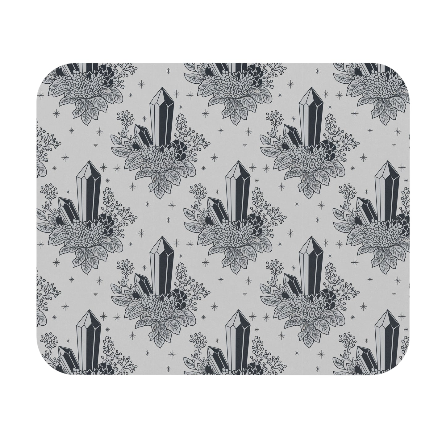 Black and White Crystal Toile Mouse Pad