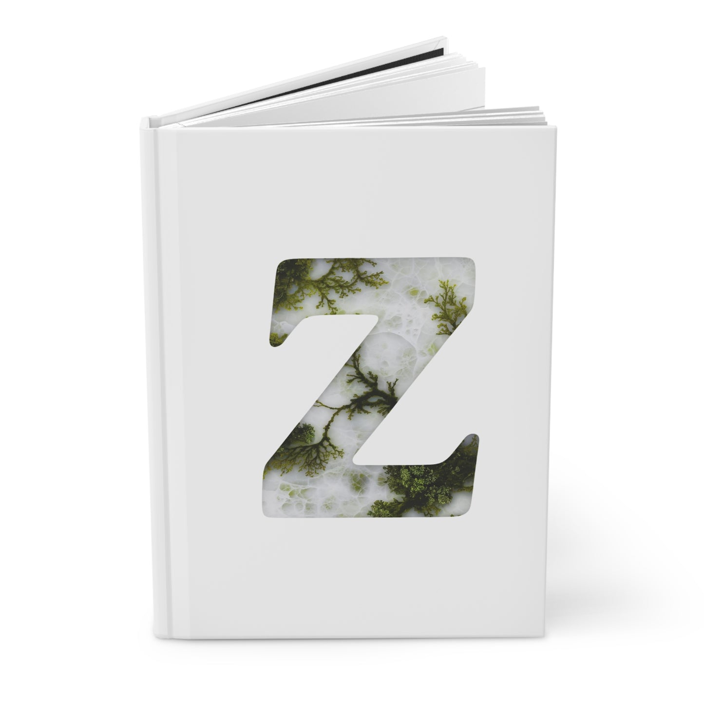 Moss Agate Inspired Initial 'z' Hardcover Notebook