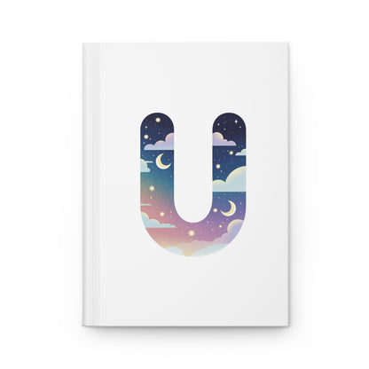 Celestial Dreams Initial 'U' Hardcover Notebook