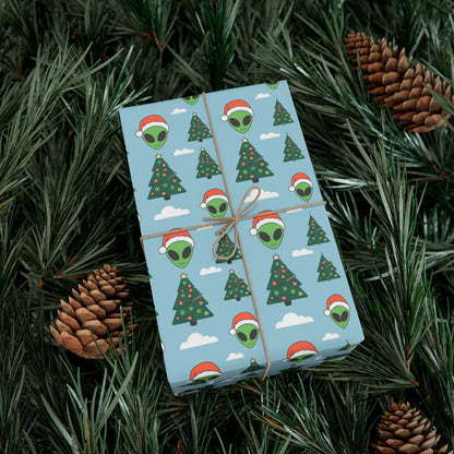 Christmas Alien Wrapping Paper Christmas Gift Wrap Holiday Gift Wrap Wrapping Paper Roll Gift Wrap Paper