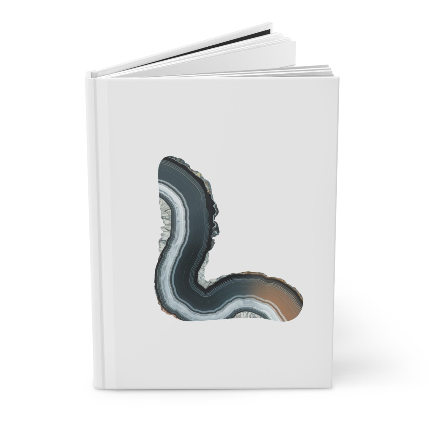 Banded Agate Inspired Initial 'L' Hardcover Notebook