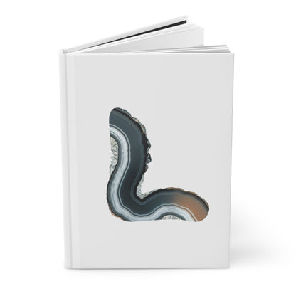 Banded Agate Inspired Initial 'L' Hardcover Notebook