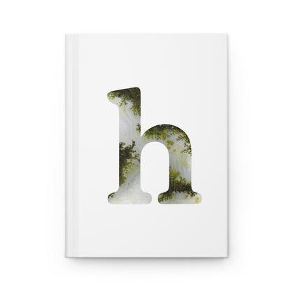 Moss Agate Inspired Initial 'h' Hardcover Notebook
