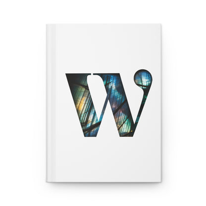 Labradorite Inspired Initial 'W' Hardcover Notebook