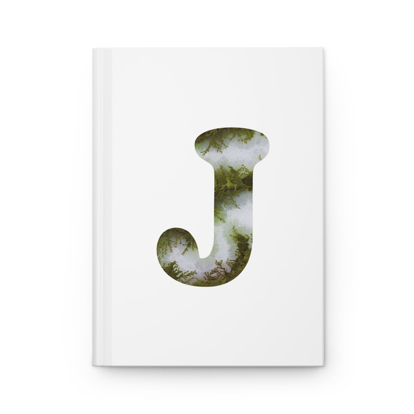 Moss Agate Inspired Initial 'j' Hardcover Notebook