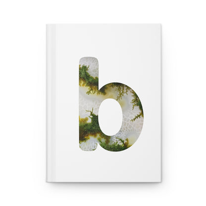 Moss Agate Inspired Initial 'b' Hardcover Notebook