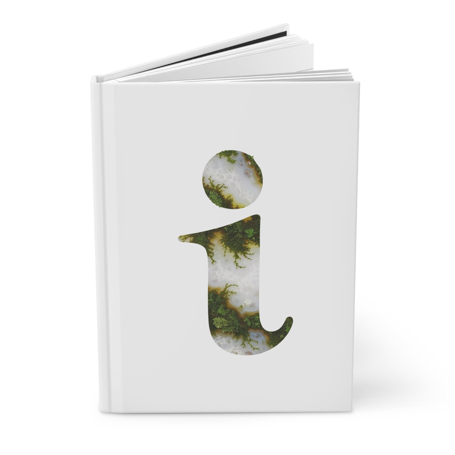 Moss Agate Inspired Initial 'i' Hardcover Notebook