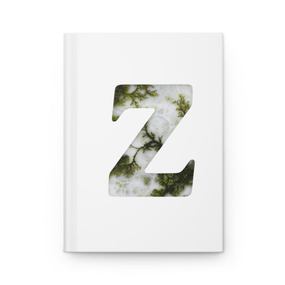 Moss Agate Inspired Initial 'z' Hardcover Notebook