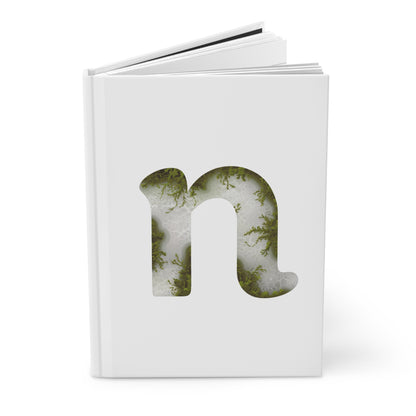 Moss Agate Inspired Initial 'n' Hardcover Notebook