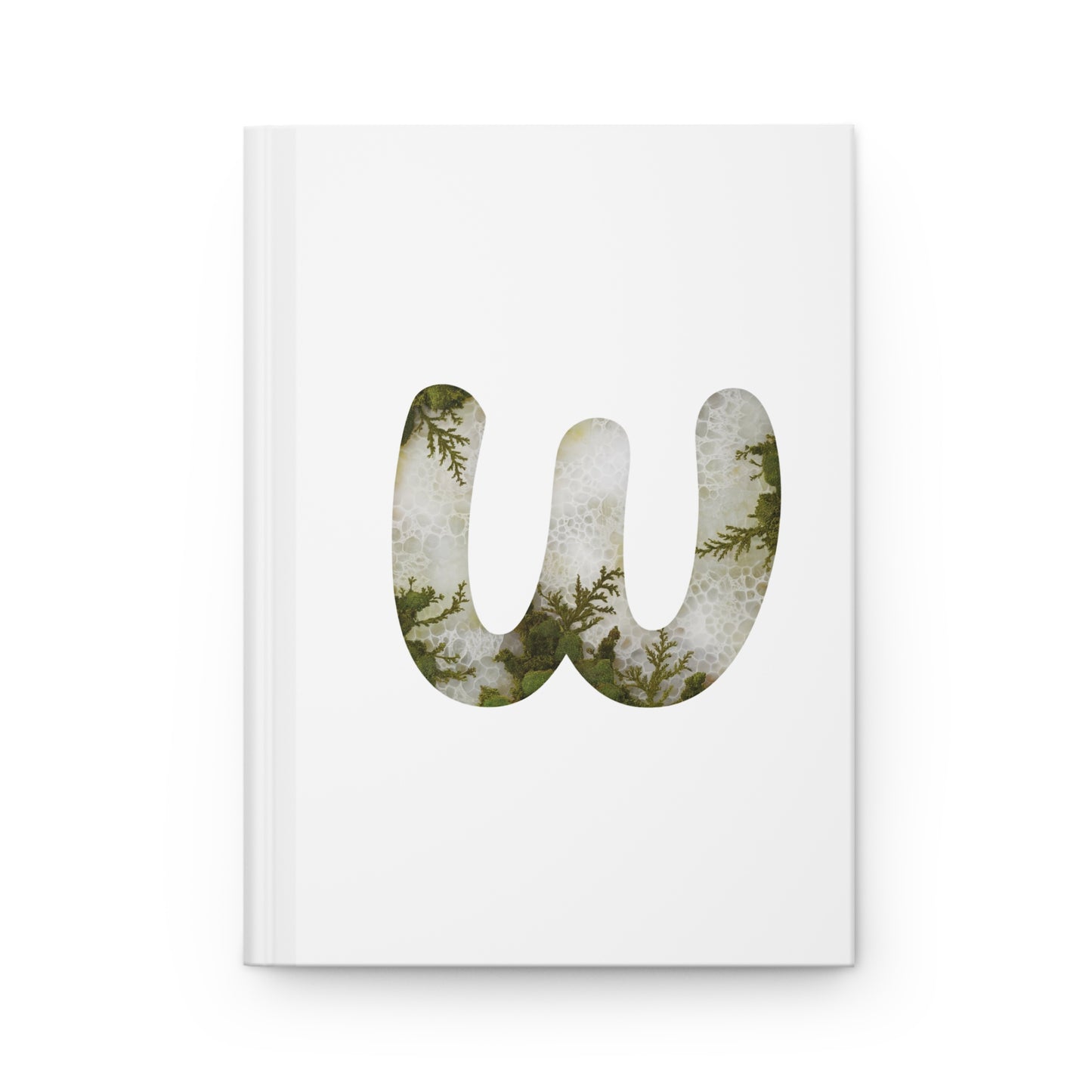 Moss Agate Inspired Initial 'w' Hardcover Notebook