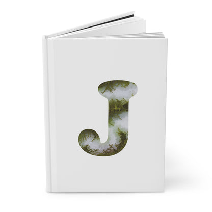 Moss Agate Inspired Initial 'j' Hardcover Notebook