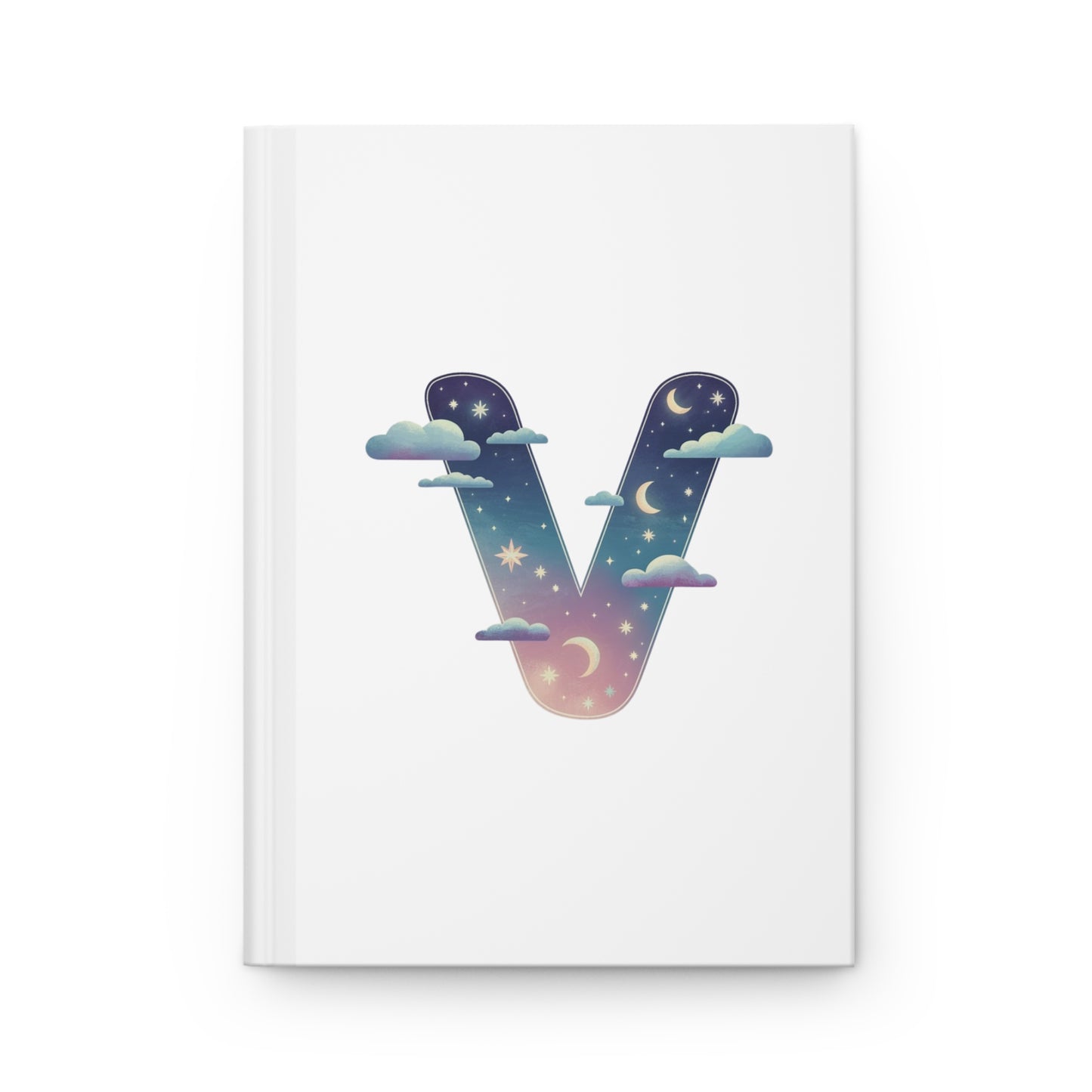 Celestial Dreams Initial 'V' Hardcover Notebook