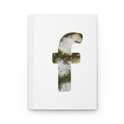 Moss Agate Inspired Initial 'f' Hardcover Notebook