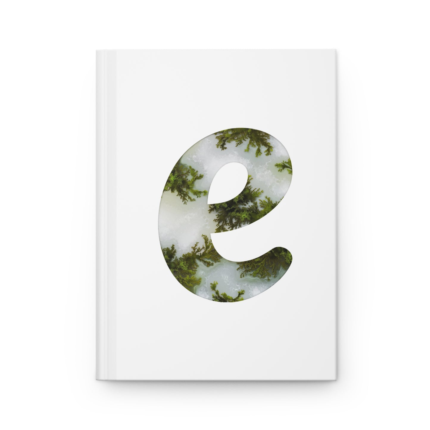 Moss Agate Inspired Initial 'e' Hardcover Notebook