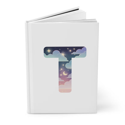 Celestial Dreams Initial 'T' Hardcover Notebook