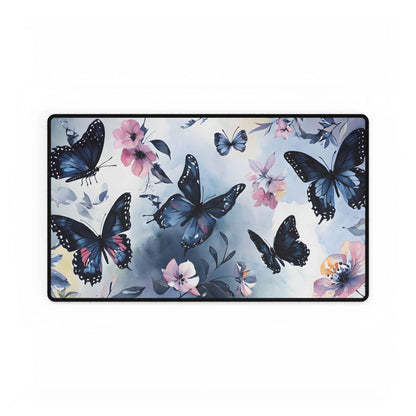 Moody Water Color Butterflies Desk Mat