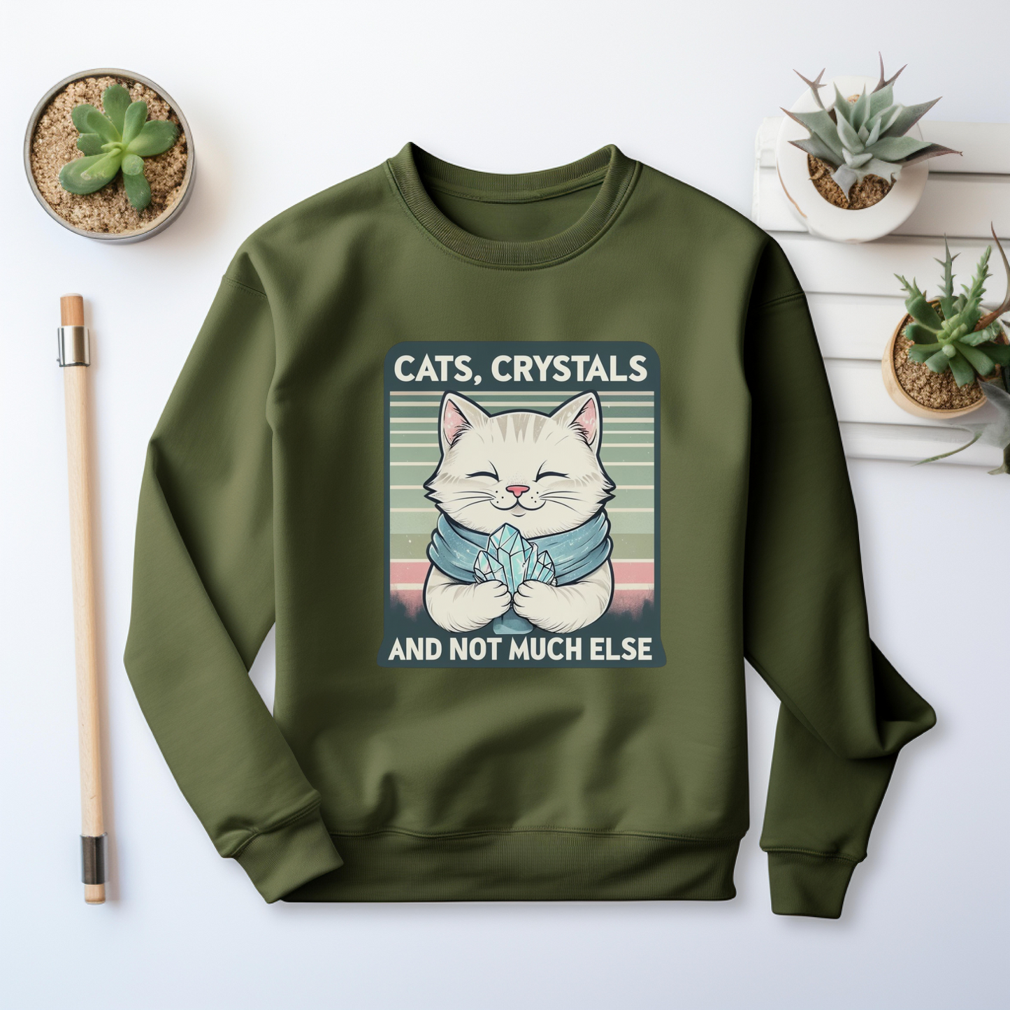 Cats Crystals and Not Much Else Sweatshirt