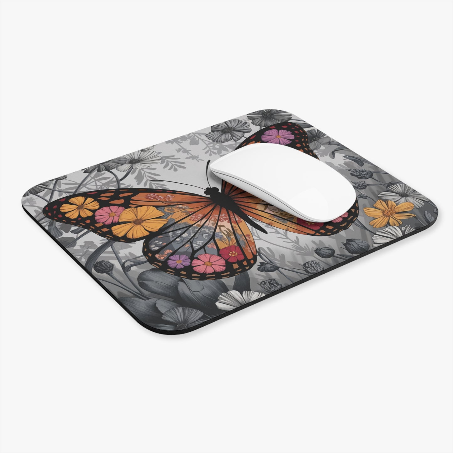 Floral Butterfly Mouse Pad