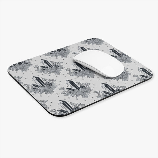 Black and White Crystal Toile Mouse Pad