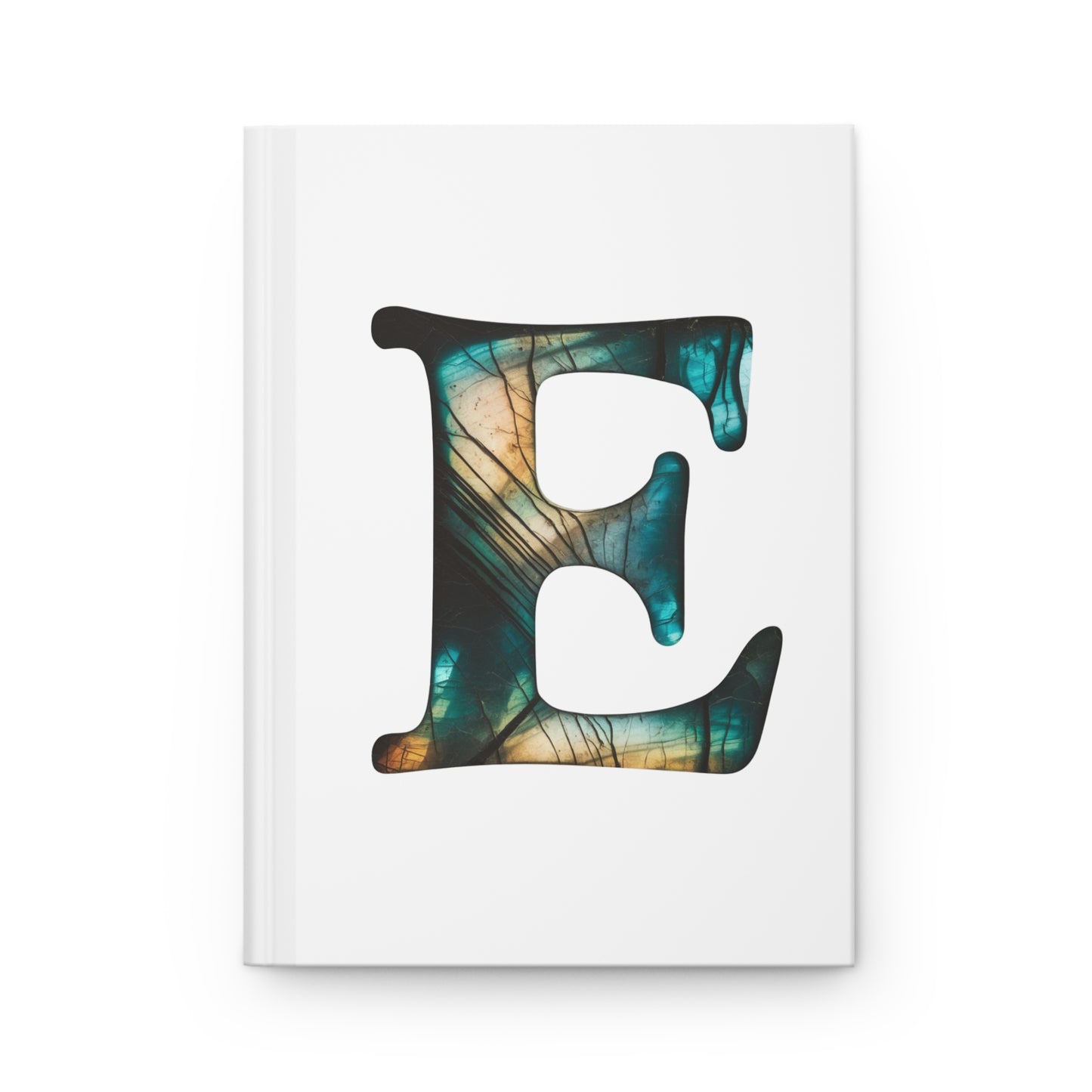 Labradorite Inspired Initial 'E' Hardcover Notebook